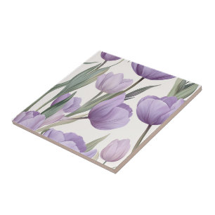 Azulejos Cerâmicos De Tulipas Negrito Para Banheir