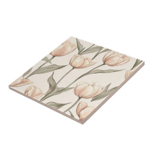 Azulejos Cerâmicos De Tulipas Negrito Para Banheir