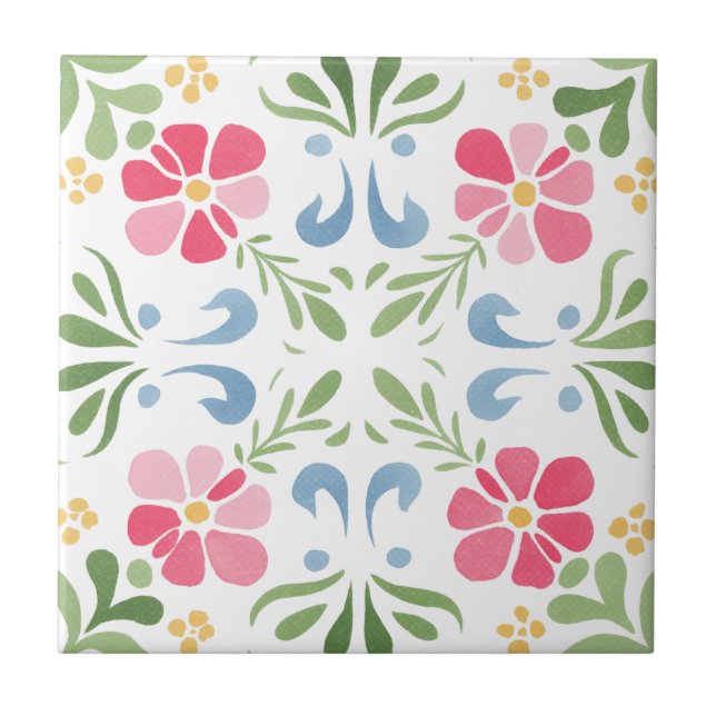 Azulejos cerâmicos para decoração floral de casa (Frente)