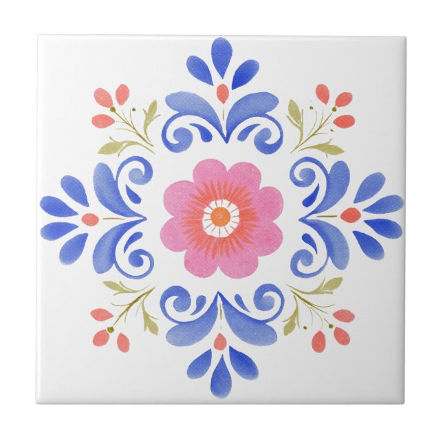 Azulejos cerâmicos para decoração floral de casa (Frente)