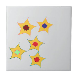 azulejos cerâmicos projetados estrelas quadradas