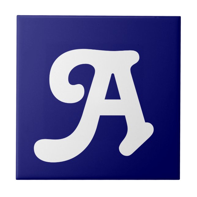 Azulejos com letras brancas em azul (Frente)