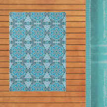 Azulejos com padrão de estilo mosaico azul Seaglas