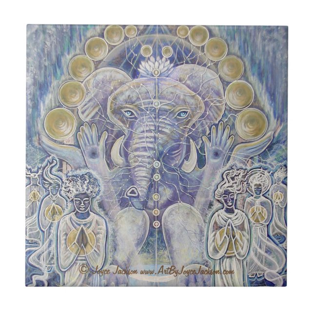 Azulejos da bênção da riqueza de Ganesha (Frente)