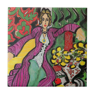 Azulejos de abstrato, Nancy com Flores
