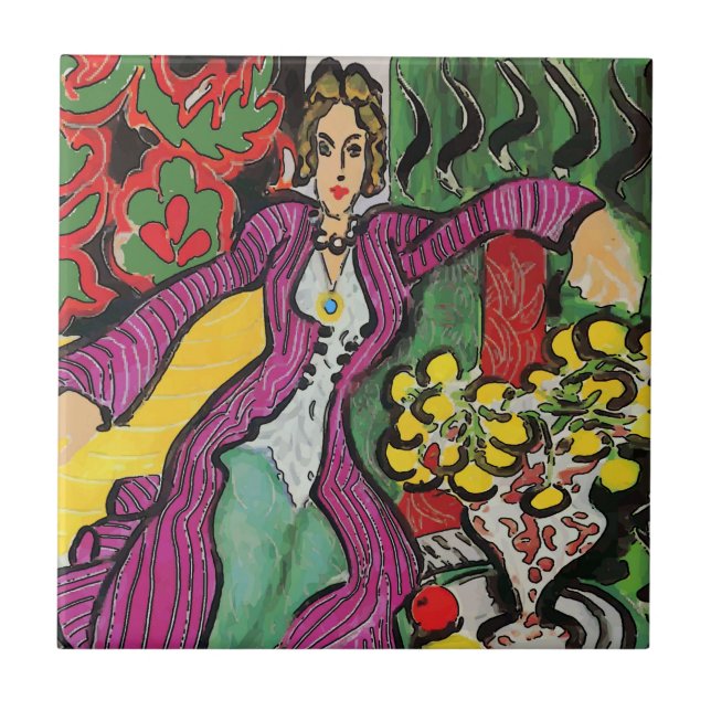 Azulejos de abstrato, Nancy com Flores (Frente)