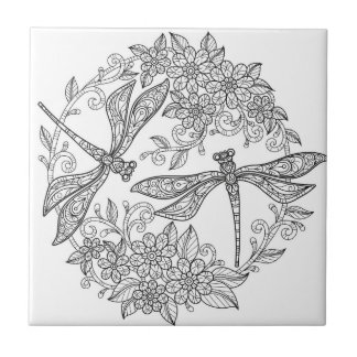 azulejos de arraia-mosca preto e branco