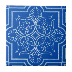 azulejos de Art Nouveau em azul cobalto