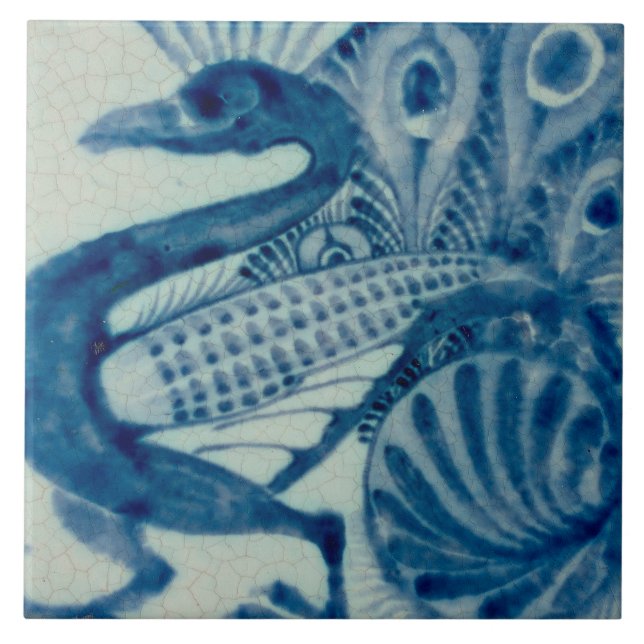 Azulejos de Bird De Morgan, do pássaro azul da Rep (Frente)