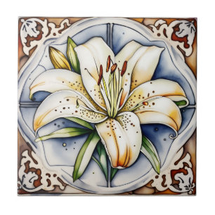 azulejos de cerâmica de ornamentado lírio e antiqu