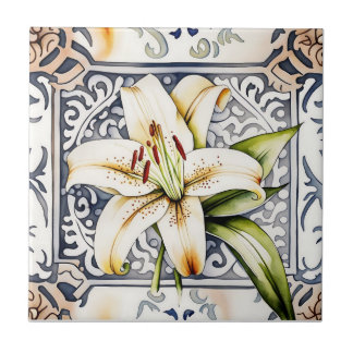 azulejos de cerâmica de ornamentado lírio e antiqu