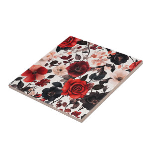 Azulejos De Cerâmica De Rosa Clássica Para Pavimen