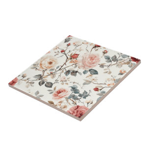 Azulejos De Cerâmica De Rosa Floral Cura Para Chão