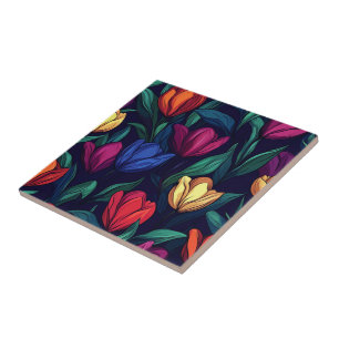 Azulejos De Cerâmica De Tulipas Decorativas Para E