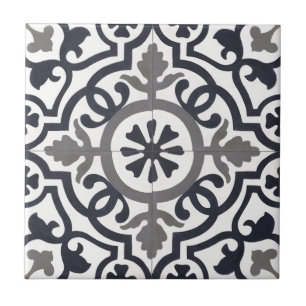 Azulejos de Cerâmica Franceses - Preto, Cinza e Br
