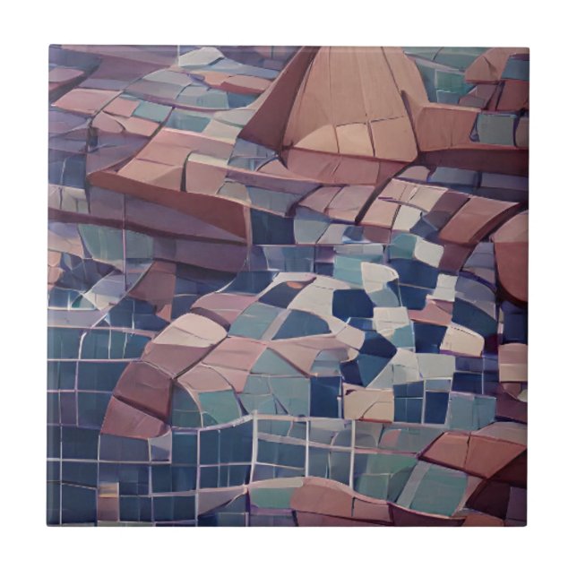 Azulejos de cerâmica roxa-marrom marinho Indigo (Frente)