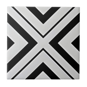 azulejos de diamante preto e branco