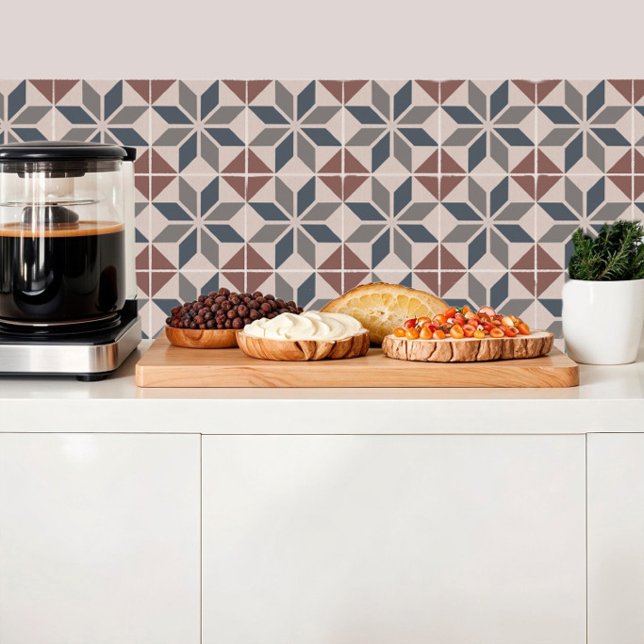 Azulejos de diamantes azuis, cinzas e de cor terre (Criador carregado)