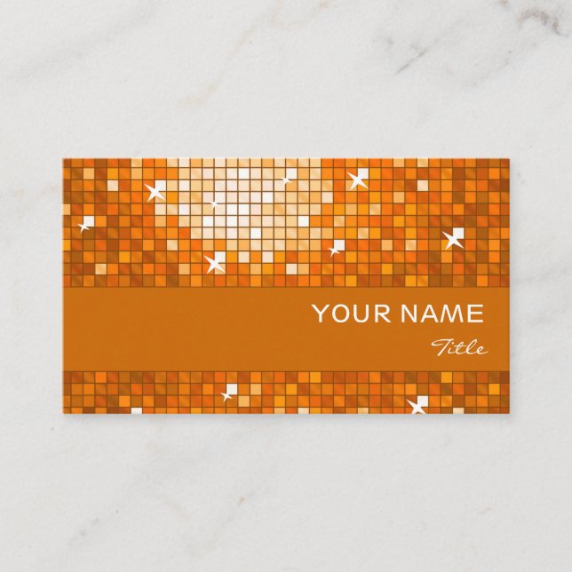 Azulejos de Disco Faixa laranja cartão de visita d (Frente)