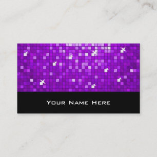 Azulejos de Disco preto cartão de visita roxo