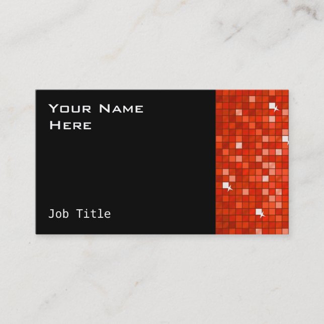 Azulejos de Disco preto cartão de visita vermelho (Frente)