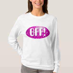 Azulejos de Disco Rosa 'BFF!' camiseta feminina de