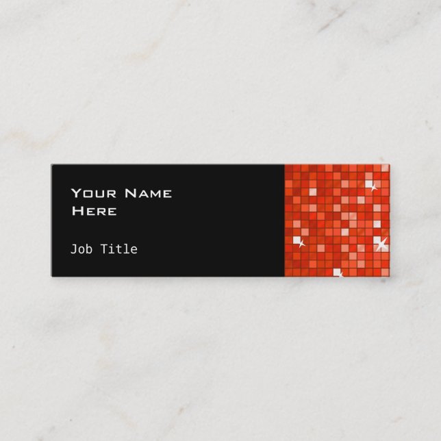 Azulejos de Disco Vermelho cartão de visita fino p (Frente)