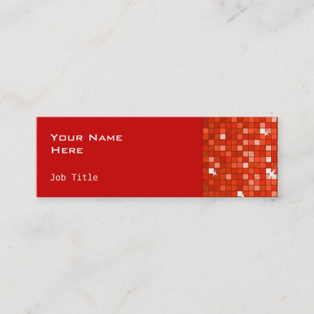 Azulejos de Disco Vermelho cartão de visita fino v (Frente)