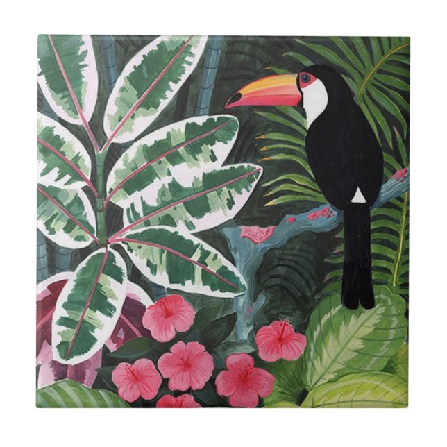 azulejos de folhas de palma de arte (Frente)