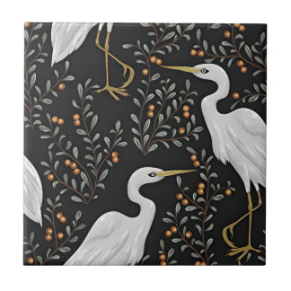 azulejos de guindaste branco de folha de palma