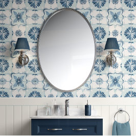 Azulejos de Harmonia do Oceano - Teal Suave, Branc