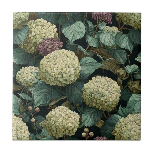 Azulejos De Hydrangeas Elegantes Para Pavimento Do (Frente)