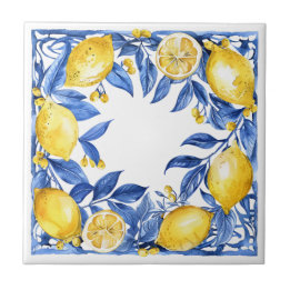Azulejos de Limão Siciliano Padrão Mediterrâneo Do