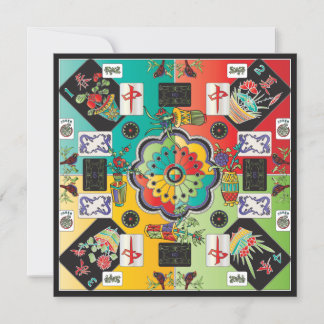 Azulejos de Mah Jongg em Cartão Plano