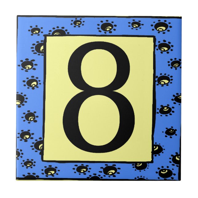 Azulejos de metrô - Estrelas de quadros azuis 8 (Frente)