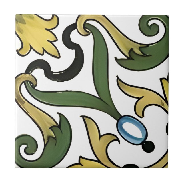 azulejos de padrão de flor amarelo maia (Frente)