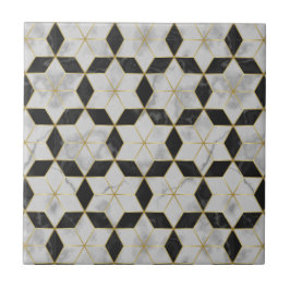 Azulejos de parede de banheiro pretos e dourados