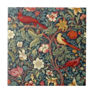 Azulejos de Pássaros em Flor