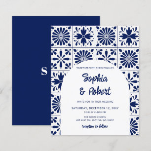 Azulejos de Talavera Azul Mexicano Casamento