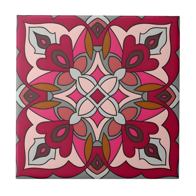 azulejos de textura rosa vermelho maia (Frente)