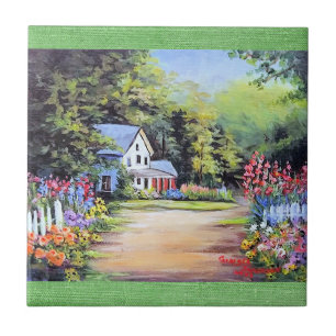 Azulejos Decorativos da Paisagem Floral