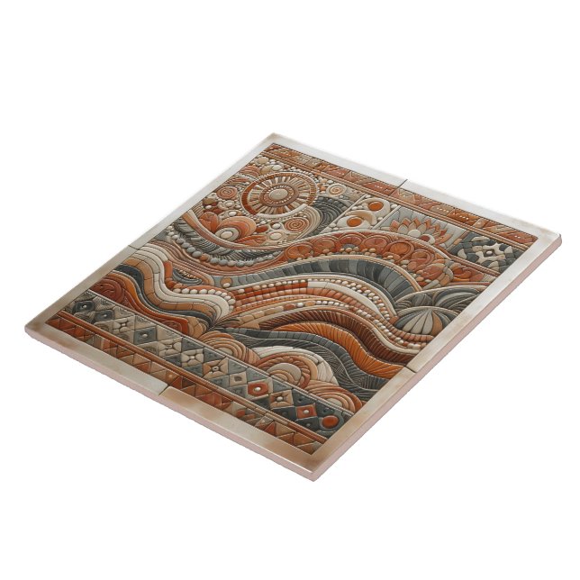 Azulejos decorativos de ondas e sol (Lateral)