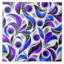 Azulejos Decorativos de Redemoinho Abstrato Roxo R