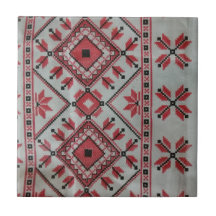 Azulejos decorativos vermelho e preto