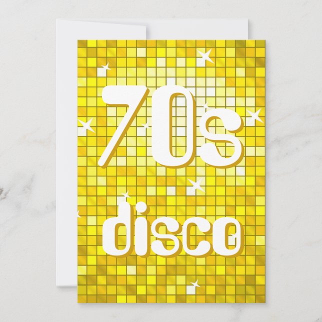 Azulejos Disco Amarelo 70s Convite Disco (Frente)