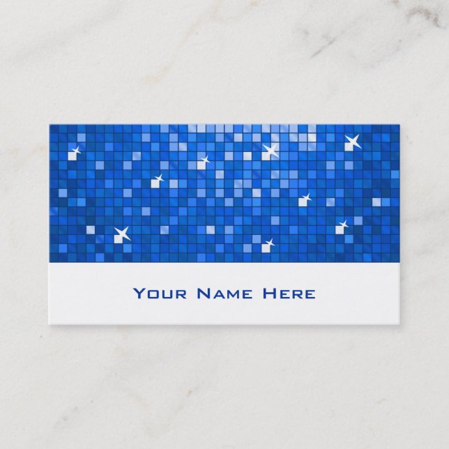 Azulejos Disco Azul cartão de visita branco escuro (Frente)