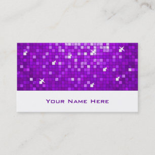 Azulejos Disco cartão de visita branco roxo