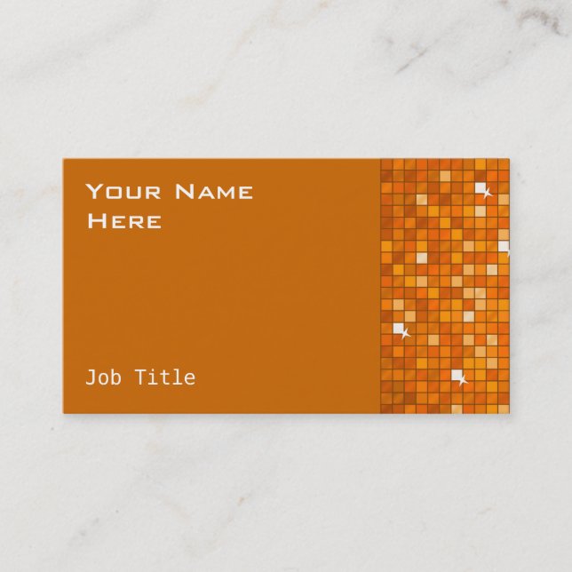 Azulejos Disco Laranja cartão de visita (Frente)