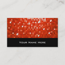 Azulejos Disco preto cartão de visita vermelho