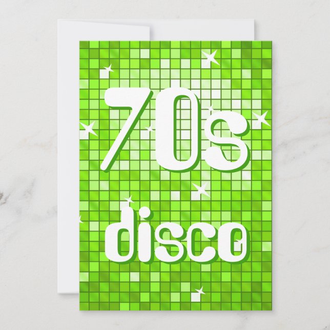 Azulejos Disco Verde 70s Convite Disco (Frente)